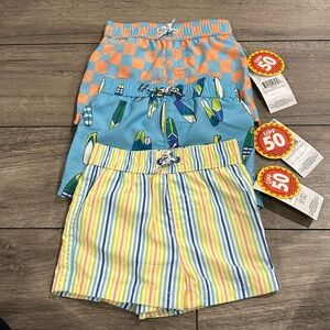NWT lot of three swimming trunks size 3-6 months 50UPF